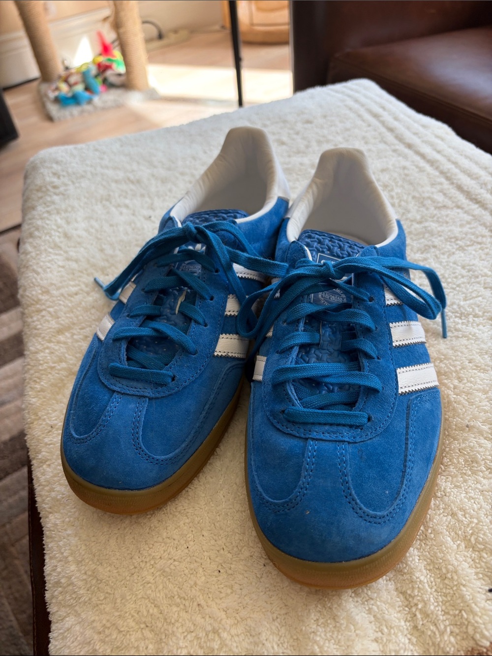 Adidas Gazelle Indoor Shoes Blue /White 6.5